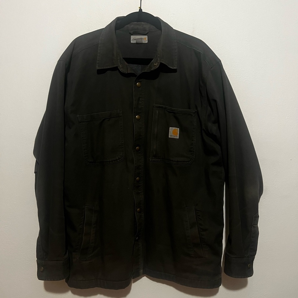 Carhartt Men's Dark Olive Shirt Jacket